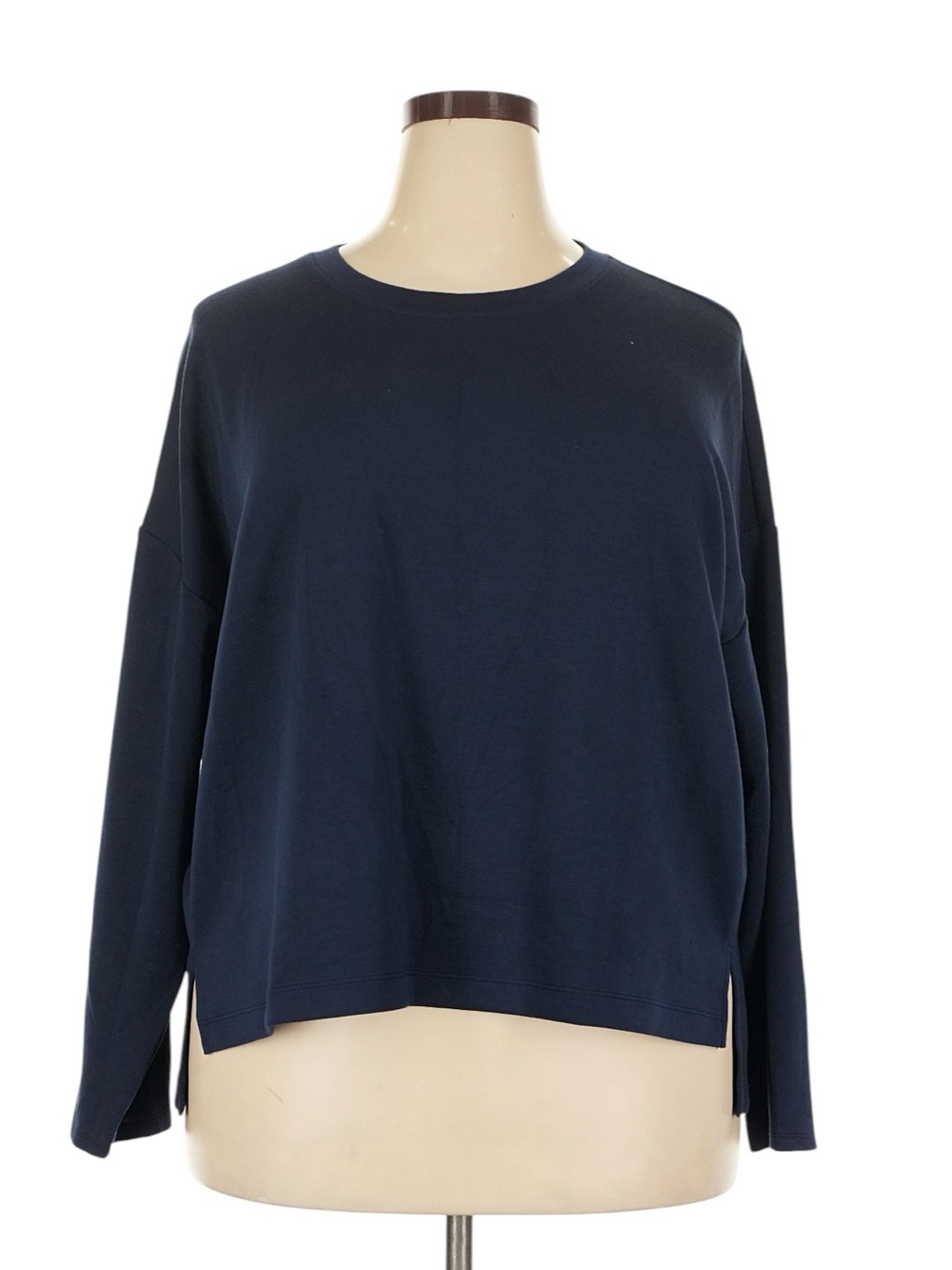 SPANX Air Essential Relaxed Crewneck Sweatshirt size 3X Navy Lightweight NWT